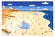 Low Tide at Worthing Beach. Paper size 61cm x 86cm.